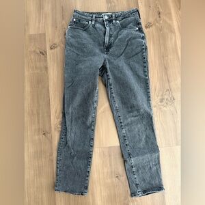Madewell curvy vintage fit gray denim jeans.
